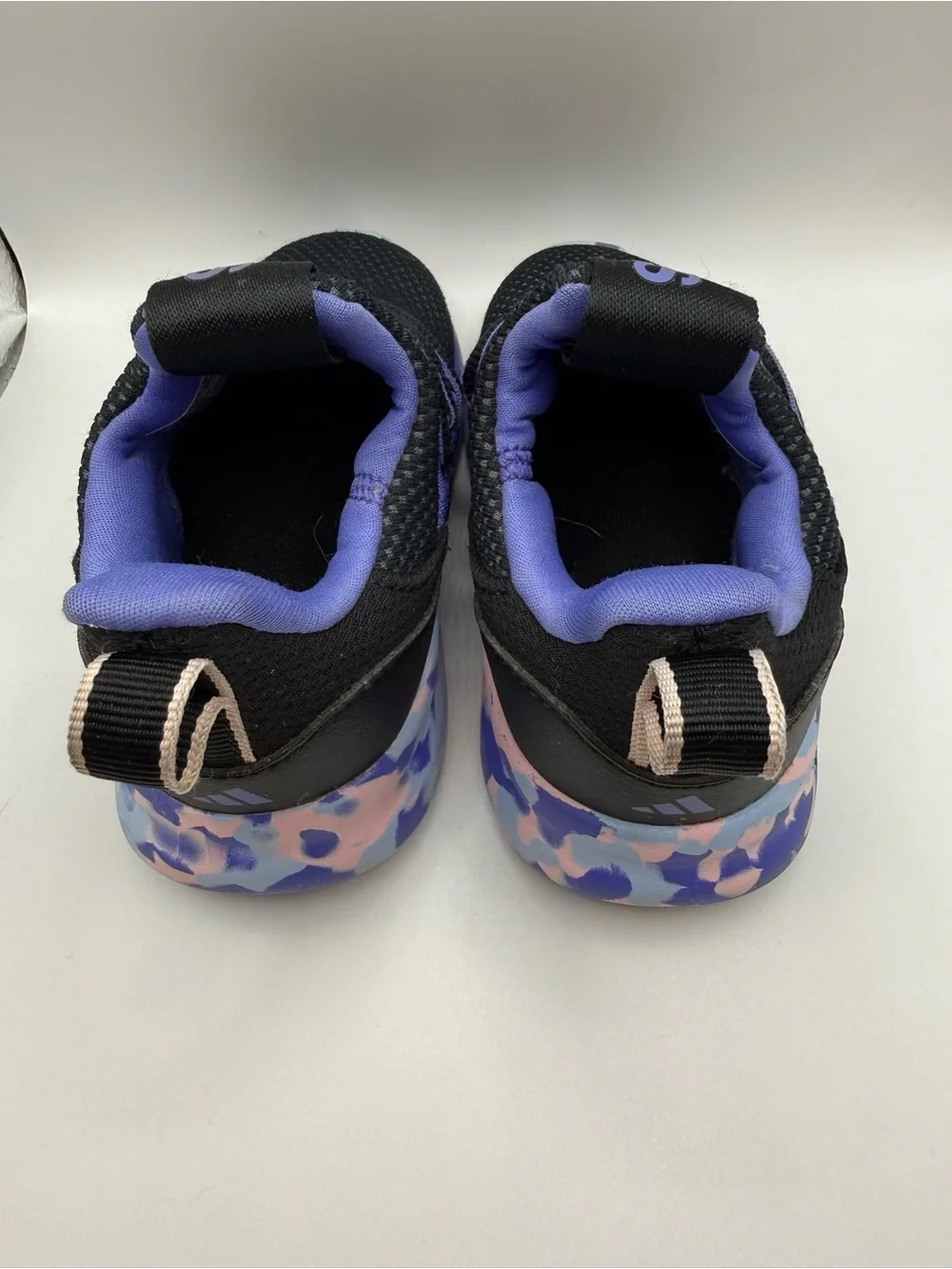adidas Kids Black & Purple Lace-Detail Athletic Sneakers